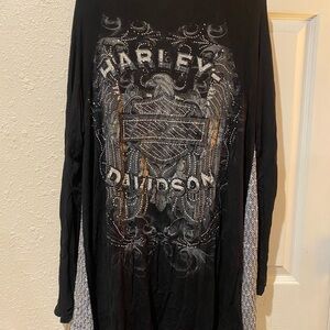 Harley-Davidson Black and Gray Graphic Long Sleeve Tee